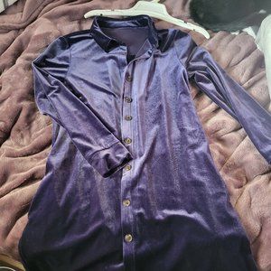Purple Velvet shirt dress